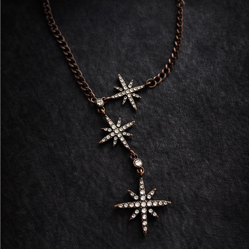 Dark Starburst Pendant Whimsigoth Fairy Vintage Inspired Necklace Witchy Goth